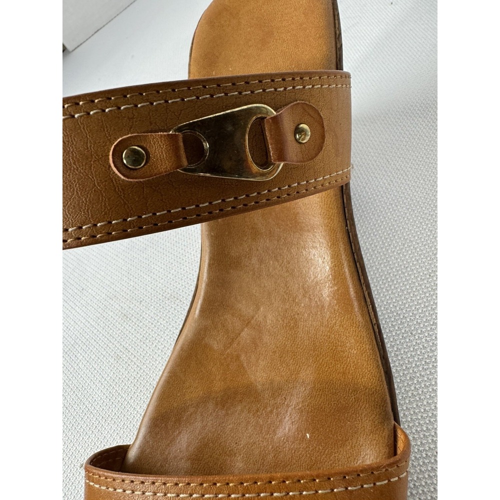 Handmade Italian Brown Wedge Sandals Women's Size 8 - Picture 14 of 16